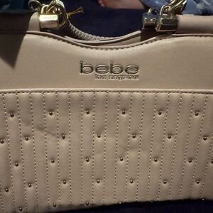 Bebe Cream Quilted Satchel